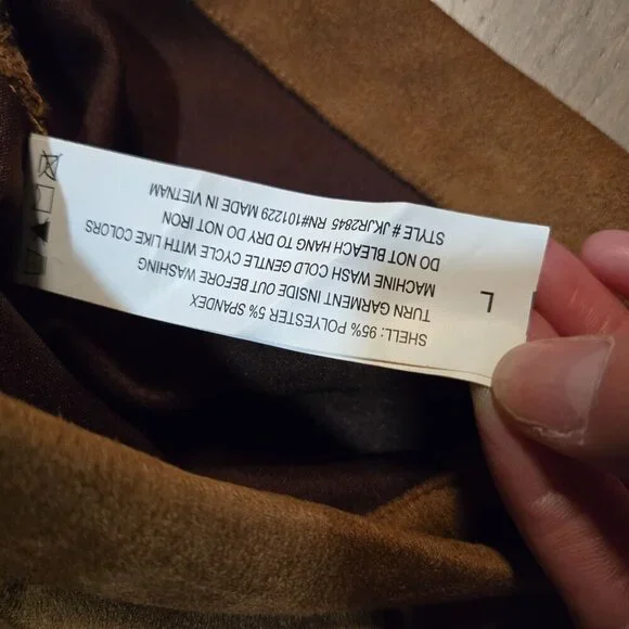 1 Sunset Lane Suede like Snap Jacket Brown Western Size L - Picture 3 of 5